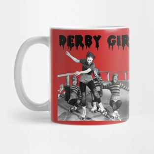 DERBY GIRL ROLLERSKATE VINTAGE ROLLERDERBY gerry murray Mug